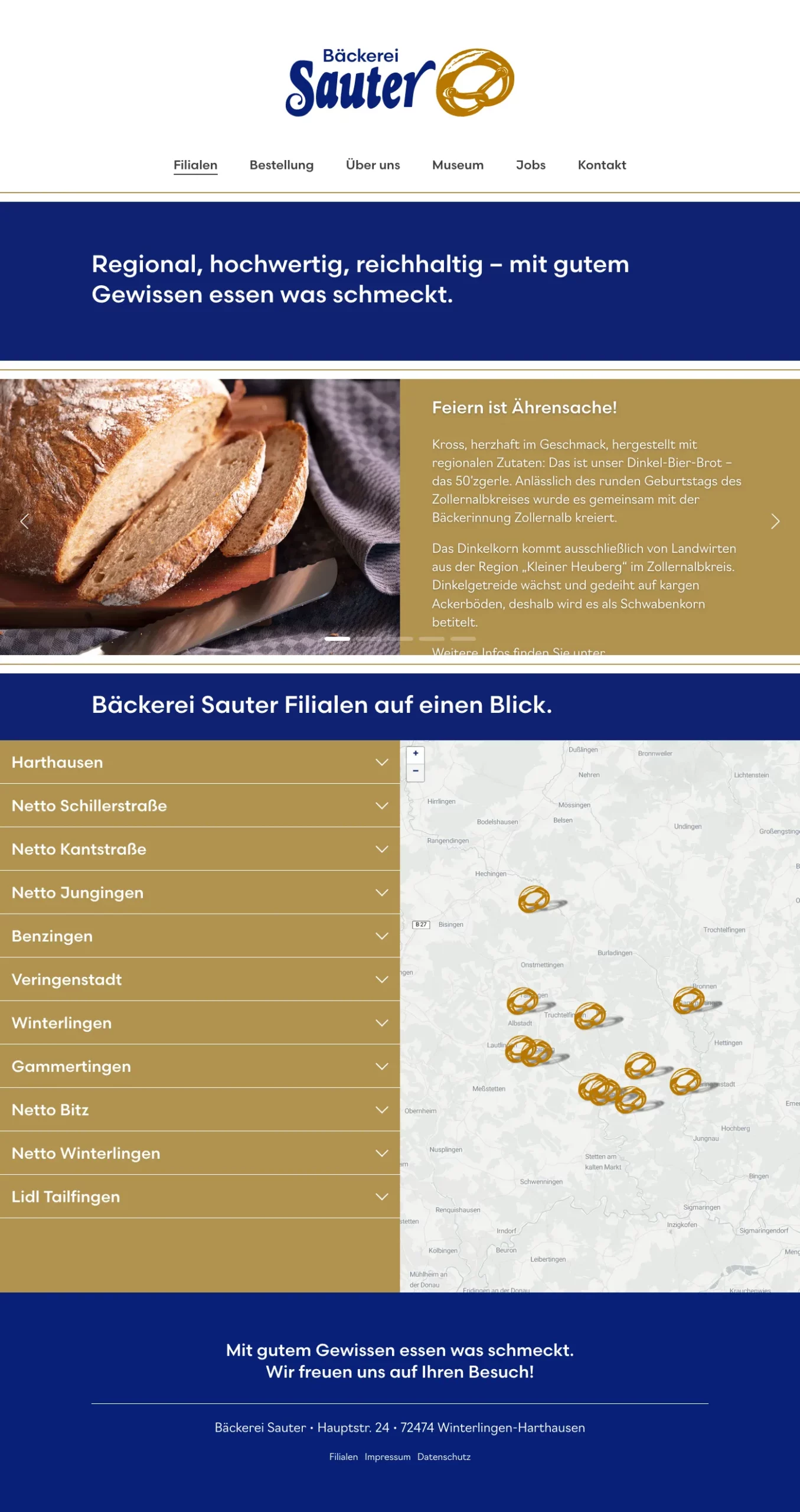 Screenshot der Website baeckerei-sauter.de. slick-img